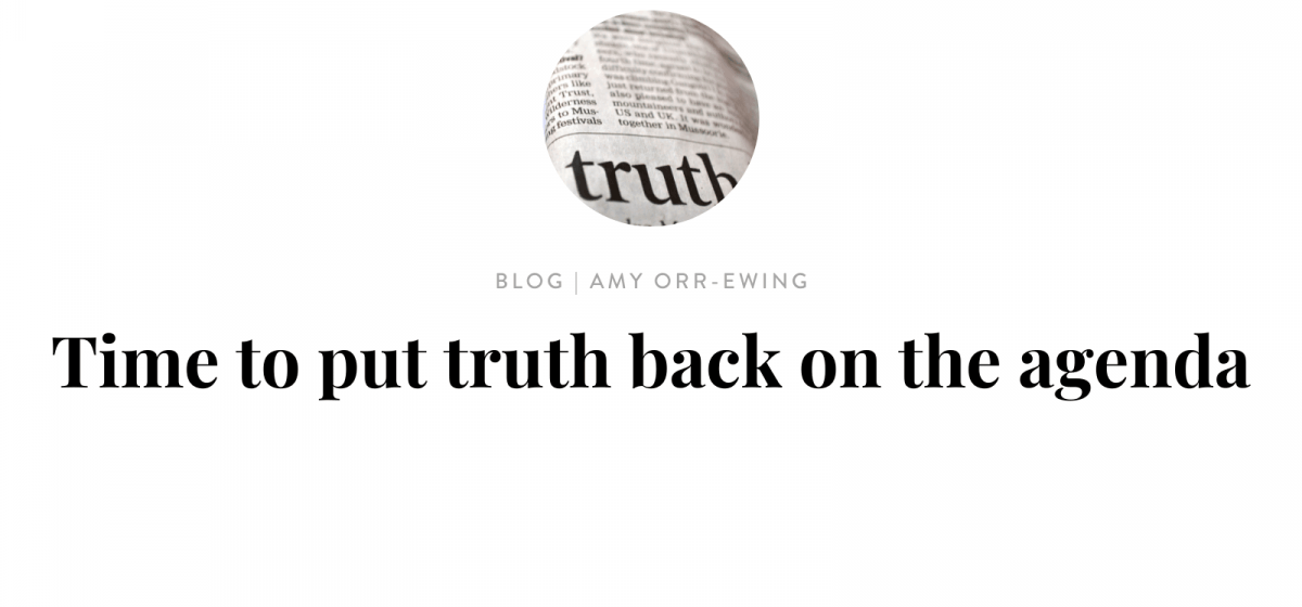 Time to put truth back on the agenda